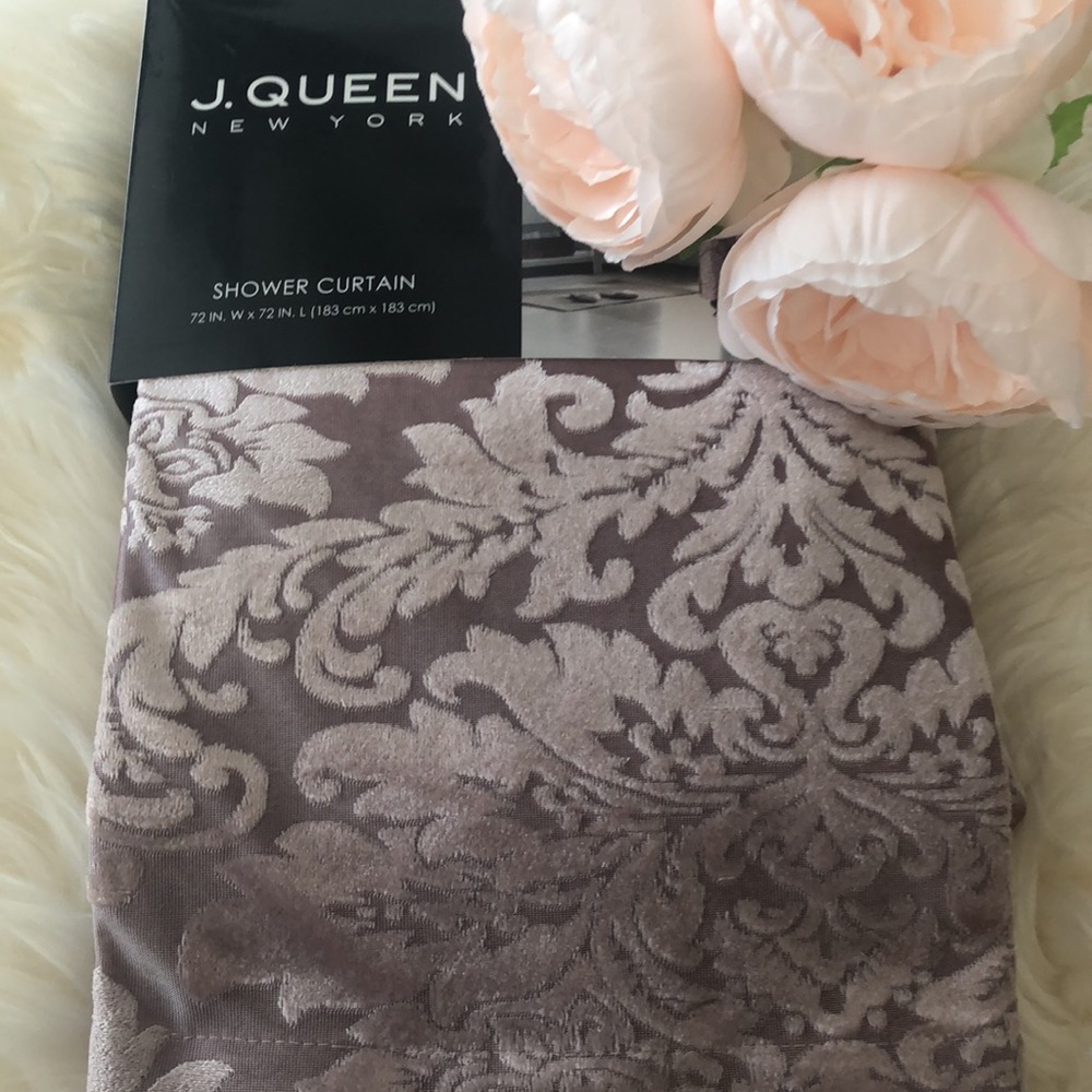 New Damask Shower Curtain in Blush
